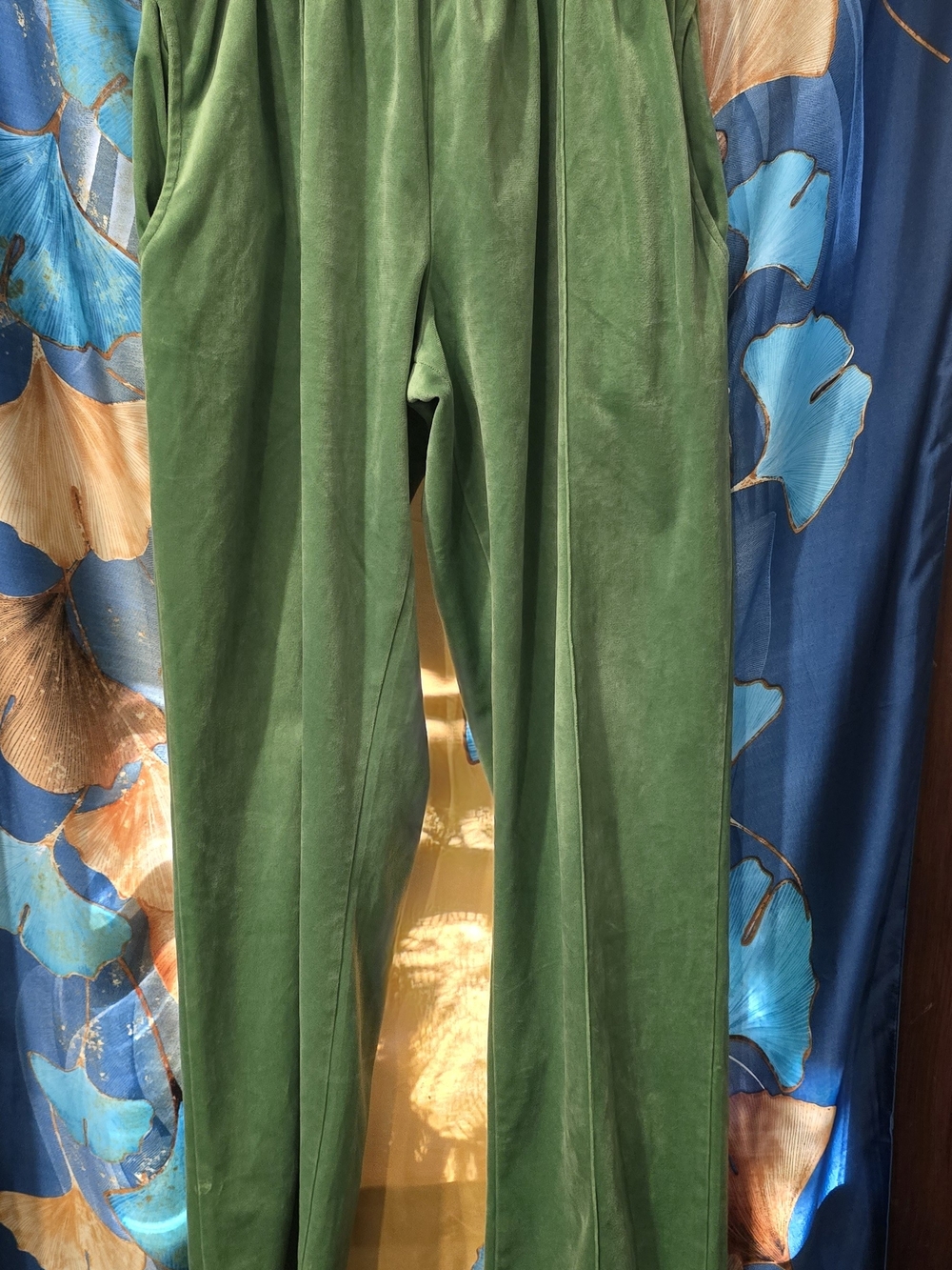 Velvet Wide-Leg Pants Peter Griffin Green